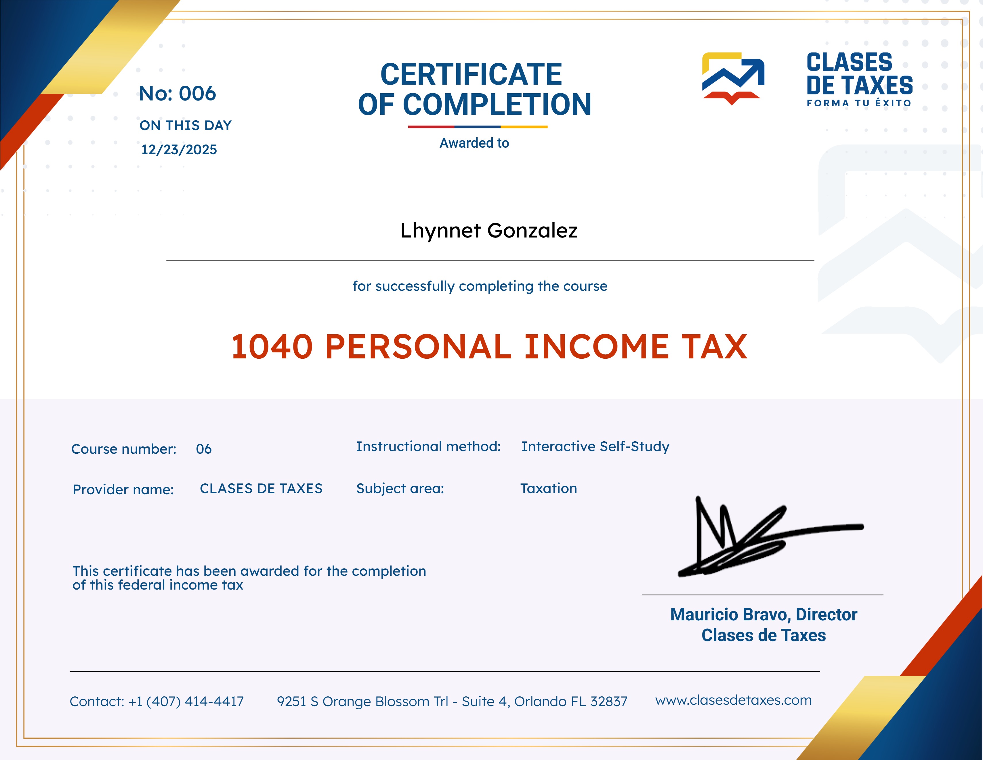 Curso de Impuestos Personales Noviembre